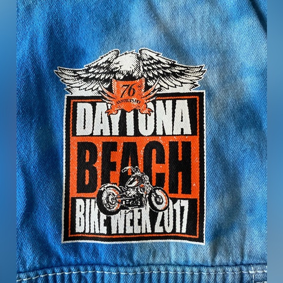 Biker wear USA Bike week Daytona Beach 2017 cut off sleeves blue men’s size 2xl - Picture 5 of 12